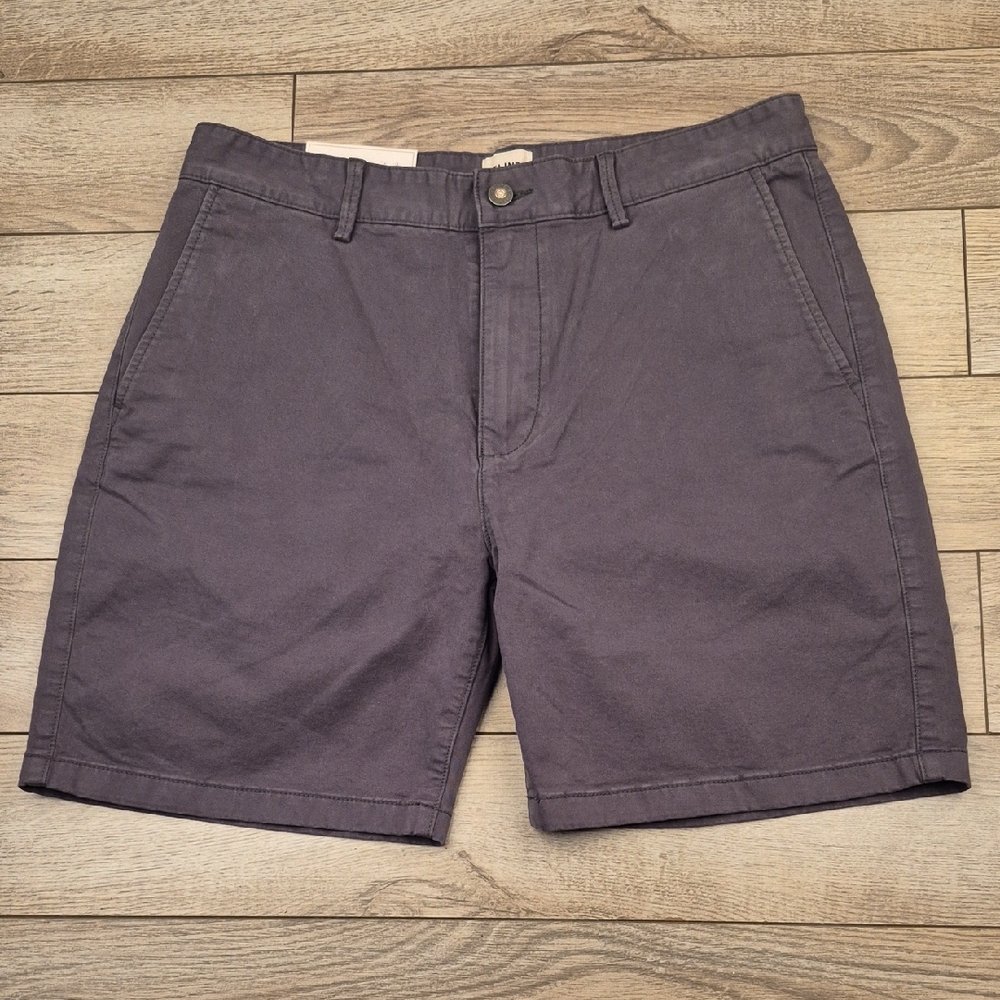 FLINT AND TINDER Solid Grey Pattern Sz 32 x 7"‎ Mens 365 Chino Casual Shorts NEW